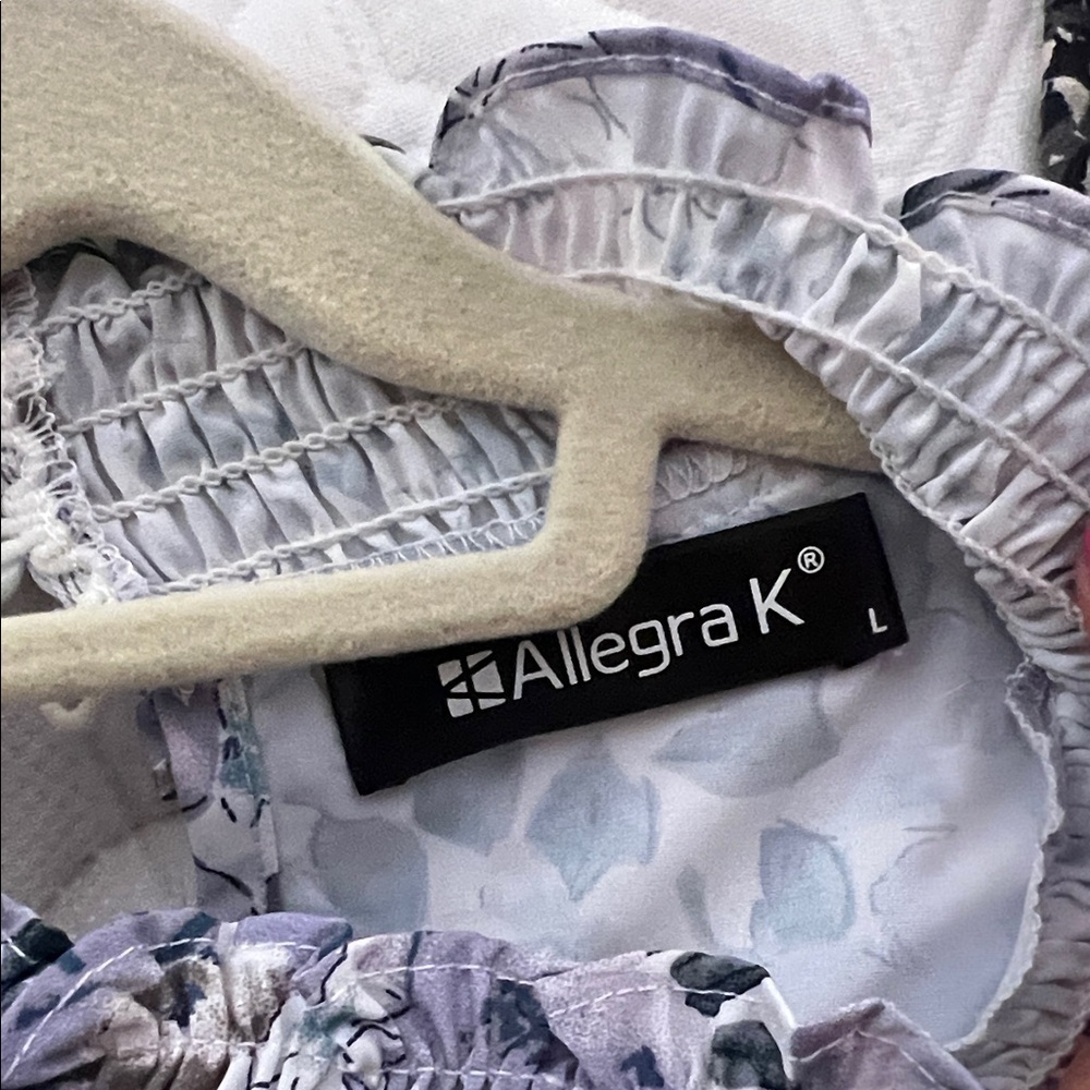 Allegra K Lavender Floral Long Sleeve Dress - Picture 4 of 4